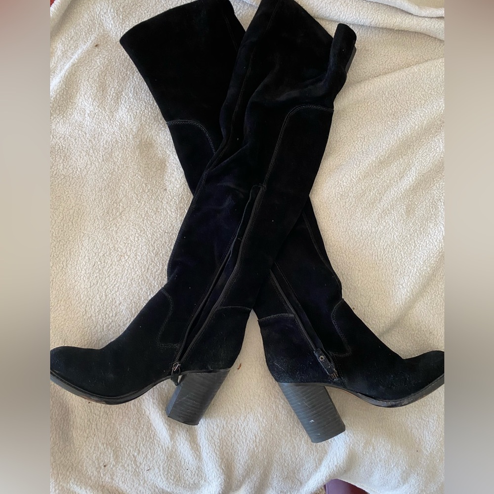 Black Suede Kelsi Dagger Brooklyn Logan over the knee boots